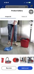 O-Cedar QuickWring Bucket, 2.5 Gallon Mop Bucket with Wringer, Red