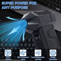 130K RPM Cordless Air Duster Rechargeable Mini Blower F/ Electronics PC Keyboard