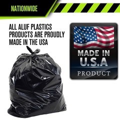 Aluf Plastics 20-30 Gal Black Heavy Duty Garbage Bags 1.5 Mil – 30X 36 – Pack