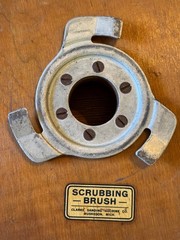 Vintage Wooden CLARKE SANDING MACHINE Scrubbing and Polishing Brushes – 11″