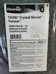 (2) DIVERSEY Taski Twister PREP PAD FLOOR PAD #2 Crystal Shield 14″ 5869291