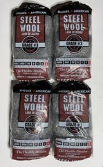 (4 Packs) Rhodes American – Steel Wool – Grade #3 – Coarse – 12 Pads / Pack