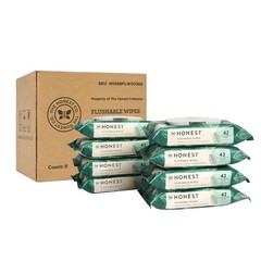 The Honest Company Flushable Wipes for 42 Count (Pack of 8), Tropical Leaves