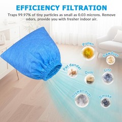 6 Pack VRC5 Filter Bags & 2 Pcs VFF51 Foam vrc5 cloth filter bag(blue)