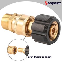 Pressure Washer Quick Connect Fittings, M22 14mm to 3/8″, 1 Set