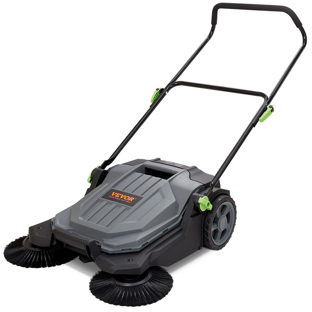 VEVOR Walk-behind Hand Push Floor Sweeper 25.6″ Width 5 Gallon Waste Container