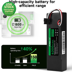 Replacement Battery 6200Mah 14.6V for Wyze Xiaomi Robot Vacuum