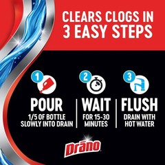 Drano Max Gel Drain Clog Remover & Cleaner, Fast-Acting 80 Fl Oz (Pack of 2)