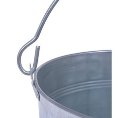 Zoro Select Bkt-Gal-500 5 Gal Round Tapered Bucket, Silver, Steel