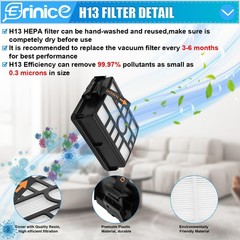 Erinice Ws642Ae Filter For Shark Wandvac Self-Empty Cordless Stick Vacuum