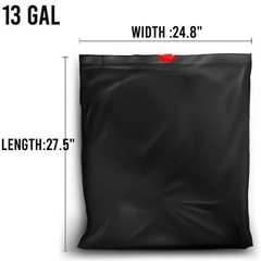 Beidou-Pac 13 Gallon Trash Bags Drawstring 500 Count Bulk Value Pack Black