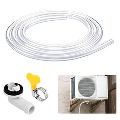 3 Ft White Air Conditioner Drain Hose Portable AC Hose Elbow Connector