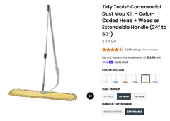 Tidy Tools Commercial Dust Mop & Floor Sweeper, 36 in. Yellow, mop for hardwood
