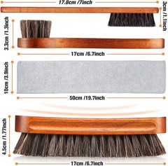 4 Pcs Horsehair Shine Shoes Brush Kit Polish Dauber Applicators Cleaning Leather