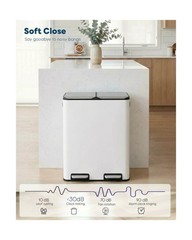 ComfyCorner 16 Gal (2 x 30 L) Dual Trash Can, Stainless Steel Kitchen Garbage…