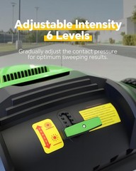 Walk-Behind Hand Push Floor Sweeper 41″ Width 15 Gallon Waste Container Green