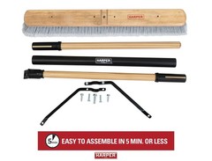 Harper 24 Inch Indoor Smooth-Surface Push Broom Flagged Bristles For Sand Saw