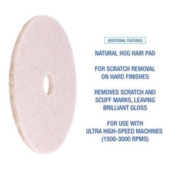 Boardwalk Natural Hog Hair Burnishing Floor Pads, 21″ Diameter, Tan, 5/Carton