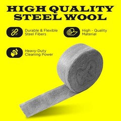 20FT Steel Wool Grade # 1 – Coarse Mice Control, Protect Home, Vents, Gap Filler