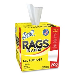 Scott 75260CT 12″ x 9″ POP-UP Rags in a Box – White (1600/Carton) New
