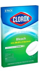 Clorox Ultra Clean Toilet Bowl Cleaner Tablets with Bleach (6 PACK. 3.5 oz.)