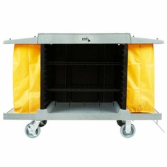 Housekeeping 3 Shelf Cleaning Mop Linen Utilty Cart Hotel Janitor Commercial