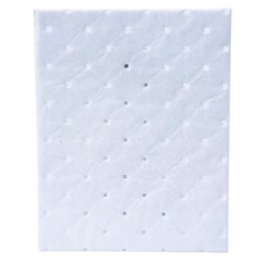 Brady Srpo100 Sorbent Pad, 5 Gal, 7 1/2 In X 10 In, Oil, White, 100 Pk