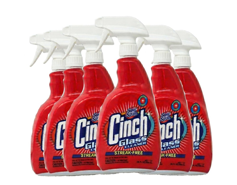Spic & Span Cinch Glass Cleaner, 32 oz Spray Bottles, 32 Fl Oz (Pack of 6)