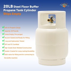 20 LB Floor Buffer Propane Tank with Vapor Valve and Level Gauge Steel New