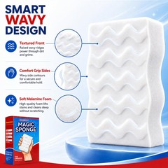 3X Density Magic Sponge Eraser, 20 Pack Melamine 20 PCS, Ivory