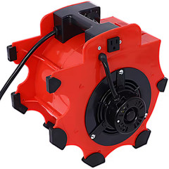 12 In. 3-Speed Heavy-Duty Portable Air Mover Floor Fan and Carpet Dryer in Red w