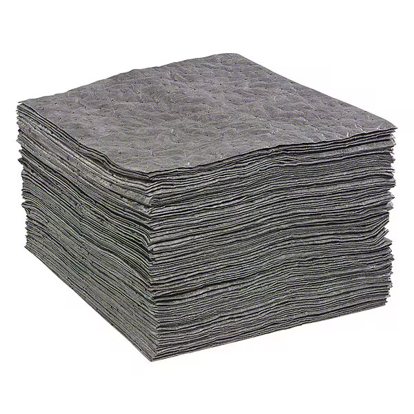 Spilltech Sorbent Pad, 28 gal, 15 in x 19 in, , Gray, 100 PK GPL100H Spilltech