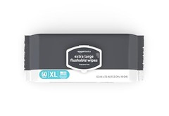 Amazon Basics Extra Large Flushable Wipes, Fragrance 60 Count (Pack of 3)