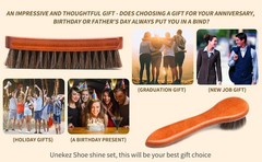 4-Piece Horsehair Shoe Brush Shine Kit, Shoe Polish Kit, Leather Shoes Boot