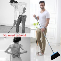 OLLSDIRE Broom and Dustpan Set for Home 2026 Indoor Outdoor Dark Blue