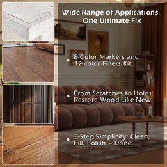 Oriflame Wood Furniture Repair Kit: 12 Color Filler and 8-color Markers