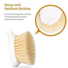 2 Pack Kitchen Dish Brush Bamboo Handle Scrubber Medium, Multicolor