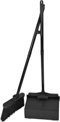 SPARTA Duo-Pan Upright Dust Pan and 36″ – 2-Piece & Broom Set, Black
