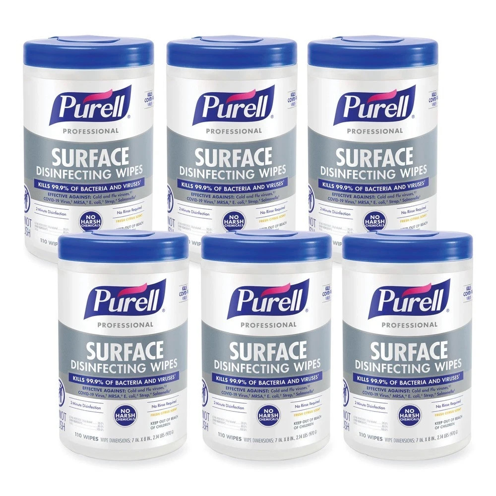 EXPIRED 12/2024 – PURELL Professional Surface Wipes, 7″x 8″ Wipes (Pack of 6)