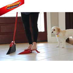 O-Cedar Pet Pro Broom with Step-On Dustpan | PowerCorner Broom, Red