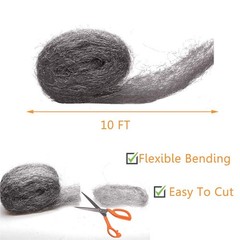 Steel Wool DIY Kit for Mice Control – 3 Pack, 10FT Coarse Wire for Holes & Vents