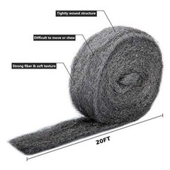 30ft Steel Wool Fill Fabric Coarse Wire Hardware Cloth DIY Kit for Wall Garage