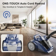 Canister Vacuum Cleaner 45KPa Power Bagless Canister Vacuums for Home with 5 …