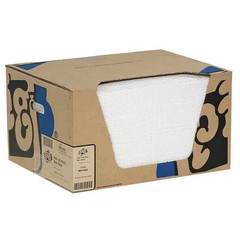 Pig Sorbent Pad, 17 gal, 15 in x 20 in, Oil, White, 100 PK MAT454 Pig MAT454 15