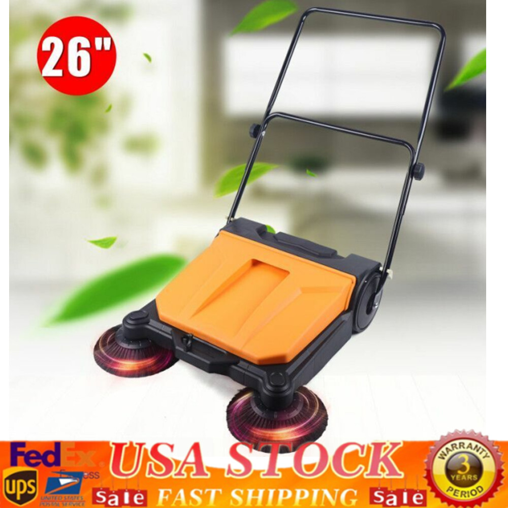 26″ Hand-push Sweeper Industrial Floor Sweeper Walk Behind sweeping 15L