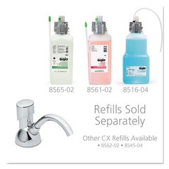 GOJO 850001 1,500 mL/2,300 mL CX Counter Mount Foam Soap Dispenser – Chrome New