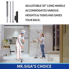 MR.SIGA Heavy Duty Grout Scrub Brush with Long Handle, Shower One Size, Black