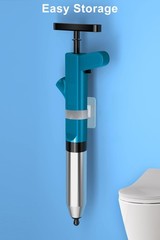 Toilet Plunger Set, High Pressure Air Drain Clog Remover, Sink Blue