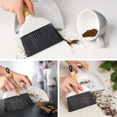 MR.SIGA Mini Dustpan and Brush Set, Portable Cleaning 7.1*6.2*1.7 in, White