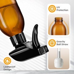 Tecohouse 360° 4 OZ Amber Glass Spray Bottles, 2 Pack Empty 4 ounces,